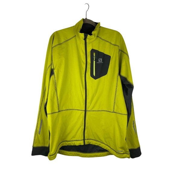 Salomon Advanced Skin Shield Men's XXL Yellow & Gray Full-Zip Jacket Reflective - Picture 8 of 16